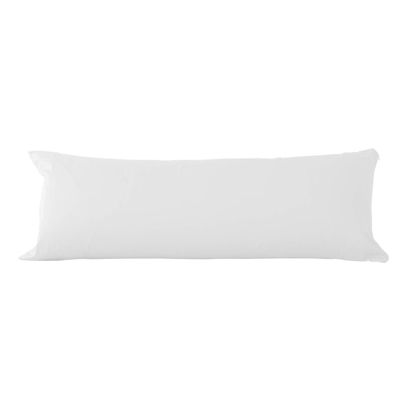 Evolive New 300TC Thread Count 100% Cotton Body Pillow Cover/Case Replacement with Hidden Zipper Closure 21"x54" (White) - Image 2